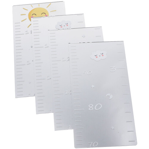 2Ensembles Déco Croissance Mural Enfants Argent Soleil Nuage 2