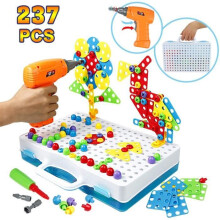 GENOSSEN Puzzle mosaico 3D per bambini - 237 pezzi - Set di costruzioni Montessori
