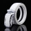 Cinto masculino de luxo em couro com fivela automática de metal, estilo executivo, branco. 1