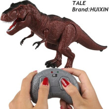 HUIXIN Figure di dinosauri ruggenti che camminano con telecomando e suono elettronico per bambini