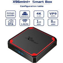 SUNNZO X96mini+ Android 9.0 TV Box con Amlogic S905W4 Quad Core 1 GB + 8 GB eMMC, Wi-Fi 2,4 GHz e 5 GHz, lettore multimediale HD 4K x 2K