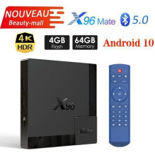 Boîtier TV Android X96 Mate Android 10 4 GB 64 GB CoreTX-A53 Bluetooth 5.0 4K 60 FPS 5G Wi-Fi