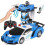 Coche robot transformable RC 1/18 con control remoto, color azul 1