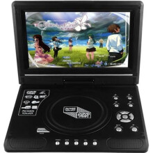 Kannettava DVD-soitin, jossa 9,8 tuuman LCD-näyttö, 270 kääntyvä näyttö, USB/SD-kortinlukija