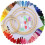 Complete embroidery starter kit including: 5 bamboo embroidery hoops, 50 brightly colored threads, 1
