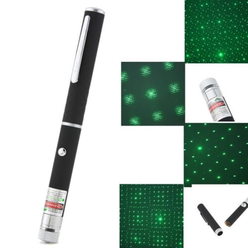 High Visibility Green Star Laser Pointer Pen Powerful 1mW Trendy Gift Case