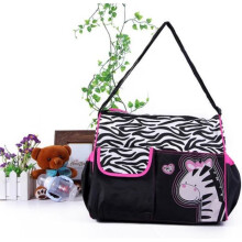 Bolsa para fraldas - Estampa de zebra - Alça de ombro - Rosa - Multifuncional