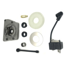 Ignition Coil Module Magneto for 135 140 Chainsaw & Oil Pump Worm Gear Dust Washer Hose Filter Kit