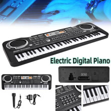 Piano eléctrico de 61 teclas con micrófono para niños, enchufe europeo - ALA