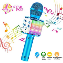 Microfono Karaoke - ZGEER - Modello Bluetooth - Altoparlante da 5 W - Portatile - Bambini/Adulti