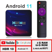 H96 Max V114GB + 64GB Smart TV Box Multimedia Android 11 Wifi 4K YouTube Decoder
