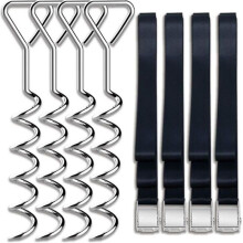 Kit de ancoragem para trampolim SODIAL em aço reforçado - Preto e Prata - 18 x 5 x 42 cm