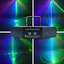Varredura de feixe de laser RGB com padrões DMX para DJ e pista de dança