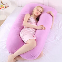 Comfortable U-Shaped Multifunctional Pregnancy Pillow for Pregnant Women 130 x 70 cm Light Purple