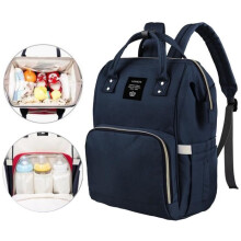 Multifunctional Oxford Cloth Diaper Bag Travel Backpack with Portable Handle Blue Christmas Gift