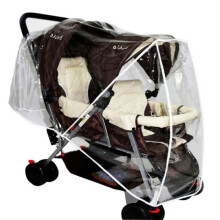 Parapioggia universale per passeggino doppio, impermeabile e antivento, trasparente