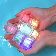 Paquete de cubitos de hielo brillantes para niños, juguetes de baño con estampados de animales lindos