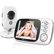 Monitor de bebé con vídeo de 2,4 GHz con pantalla LCD, comunicación bidireccional y visión nocturna - 3,2 pulgadas