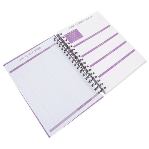 3Pièces De Budget Spiralé Violet Pour Planification Mensuelle 1