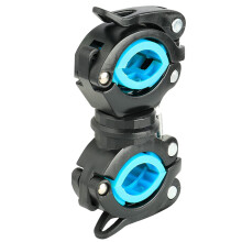 Bike Headlight Mount 360 Rotation Adjustable AntiSlip Bicycle Flashlight Holder Black and Blue