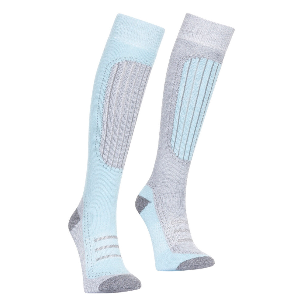 Trespass (6/9, Mist/Aqua) Womens/Ladies Janus Ii Ski Socks (Pack Of 2) Multicoloured
