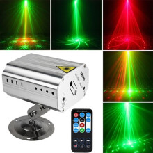 LED-laserprojector met spraakbesturing, muziekritme, lichtflitsen, podiumverlichting voor DJ, disco en nachtclubs