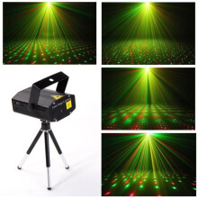 Mini Projector DJ Disco Podiumverlichting R&G Party Laser Lichtshow Stekker (Zwart)