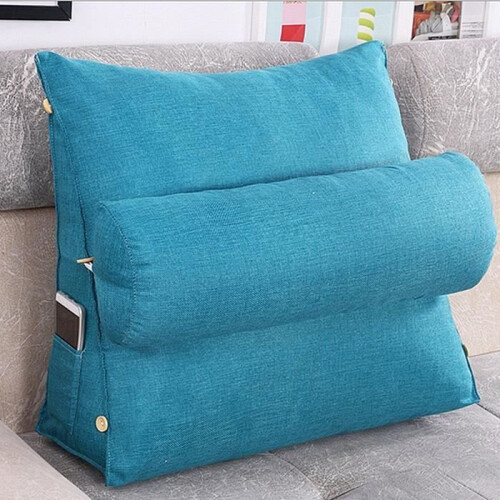 Cuscino - Comodo - Blu - 45x45x20cm - Fodera sfoderabile - Tasca laterale