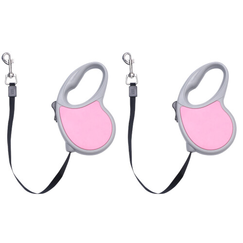 2Pièces Laisse Rétractable Rose Avec 1