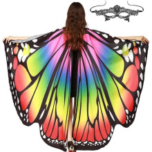 Women's Butterfly Costume Cape, Butterfly Wings Fancy Dress, Halloween Costume Accessory (D)