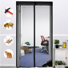 Magnetisch muggennet voor haldeur, 120 x 220 cm, met plakband, boren niet nodig, tegen muggen en vliegen.