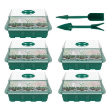 Kit per la propagazione dei semi - Non specificato - Mini serra - 5 pezzi - Verde - Attrezzi manuali inclusi