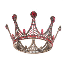 (Red) Bridal Rhinestone Hair Loop - Baroque Crown Princess