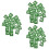300Pièces Cubes En Bois Vert Pour Déco DIY Éducative Et 5