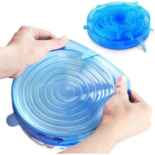 Tampas de silicone elásticas, conjunto de 6 unidades, tamanhos variados