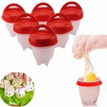 Set of 6 silicone egg cookers, egg cookers without shell, non-stick silicone egg steamer