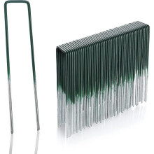 Confezione da 100 picchetti da giardino in acciaio per pacciamatura, giardinaggio e giardinaggio, rete metallica (lunghezza: 15 cm, diametro: 3 mm)