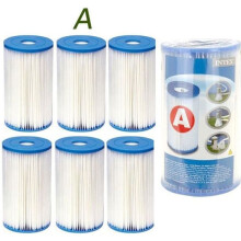 Confezione da 6 cartucce filtranti Intex per filtri piscina - Tipo A - Fibre Dacron - Facili da pulire