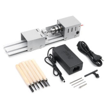 12-24V 96W Mini Houtdraaibank voor Kralen, DIY Polijsten, Snijden, Graveren en Roteren