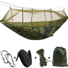 Hangmat 260 x 140 cm, draagvermogen 300 kg, anti-muggen, outdoor camping, camouflage
