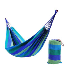 Hamaca de lona arcoíris, columpio para jardín, hamaca de lona a rayas (azul)