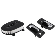 Car Air Filter For- X3 X5 X6 F25 F15 E72 E71 E70 2.0-3.0L with 2Pcs Car Front Door Handle with Chrome Lever