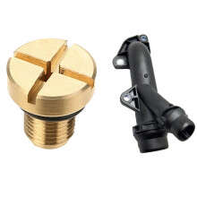 1 Piece Cooling Hose Connector & 1x Radiator Overflow Coolant Expansion Tank Bleeder Screw Gold for E36 E39 E46 Etc