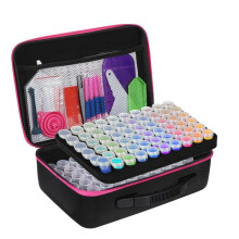 Bolsa de almacenamiento para pintura de diamantes 5D, estuche para cuentas, 120 botellas, herramientas y accesorios para bordado de diamantes