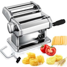 Macchina per pasta manuale in acciaio inox per fare tagliatelle, spaghetti, lasagne, ravioli, 7 bilance