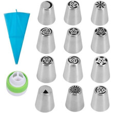 Juego de 14 boquillas rusas reutilizables para repostería, crema y galletas - BEMSM