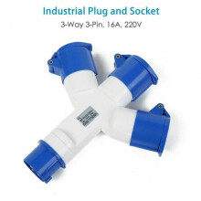 Adaptador de 3 tomadas - YYV - 16 A 220 V - IP44 - Régua de energia externa para caravanas, camping e barcos