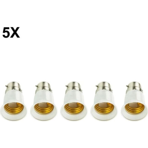 5 kpl B22-E27-kantasovittimia LED-lampuille