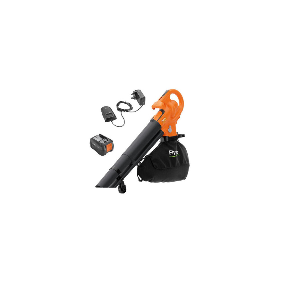Flymo 18V Cordless Easiblowvac Leaf Blower Vacuum With 4Ah Battery