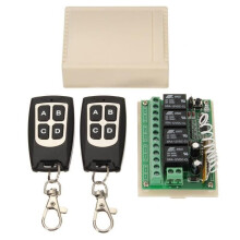 Interruptor de control remoto inalámbrico IC de 12 V, 4 canales, 433 MHz, con 2 transmisores, piezas de repuesto para bricolaje